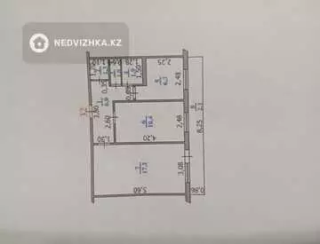 2-комнатная квартира, этаж 1 из 5, 45 м²