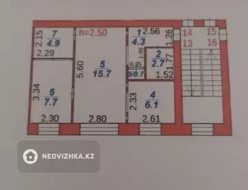 3-комнатная квартира, этаж 2 из 4, 42 м²