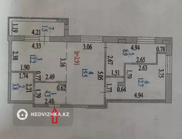 3-комнатная квартира, этаж 2 из 8, 60 м²