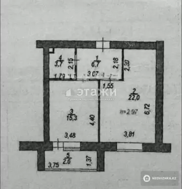 50.3 м², 1-комнатная квартира, этаж 5 из 13, 50 м², изображение - 3