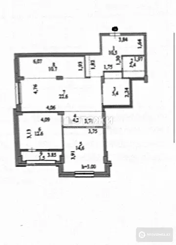 3-комнатная квартира, этаж 8 из 9, 84 м²