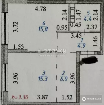 2-комнатная квартира, этаж 7 из 7, 48 м²