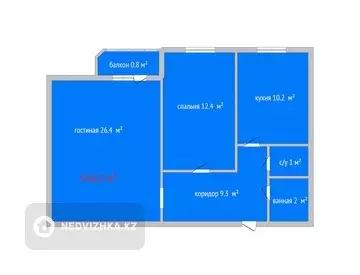 61 м², 2-комнатная квартира, этаж 5 из 5, 61 м², изображение - 19