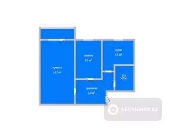 2-комнатная квартира, этаж 4 из 5, 40 м²
