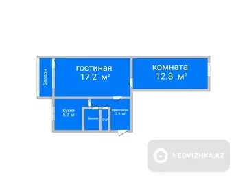 43.9 м², 2-комнатная квартира, этаж 3 из 5, 44 м², изображение - 7