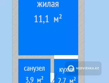 1-комнатная квартира, этаж 1 из 5, 18 м²