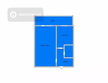 1-комнатная квартира, этаж 1 из 5, 31 м²