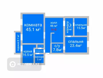 4-комнатная квартира, этаж 2 из 3, 180 м²