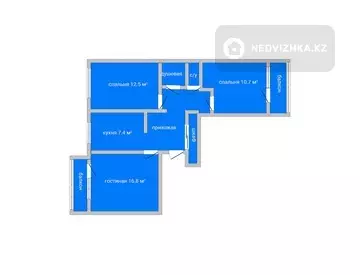 3-комнатная квартира, этаж 6 из 9, 66 м²