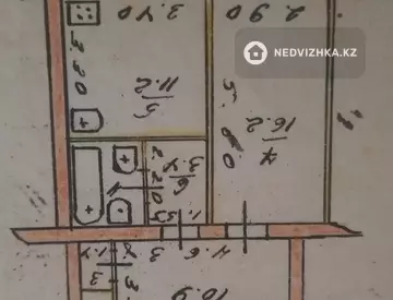1-комнатная квартира, этаж 2 из 4, 47 м²
