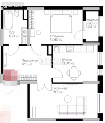 2-комнатная квартира, этаж 10 из 18, 66 м²