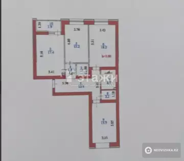 3-комнатная квартира, этаж 7 из 12, 90 м²
