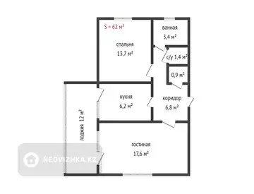 58 м², 2-комнатная квартира, этаж 3 из 4, 58 м², изображение - 16