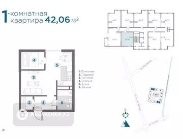 1-комнатная квартира, этаж 12 из 13, 44 м²
