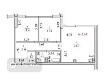 65 м², 3-комнатная квартира, этаж 4 из 16, 65 м², изображение - 16