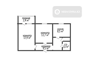 54.8 м², 2-комнатная квартира, этаж 2 из 5, 55 м², изображение - 9