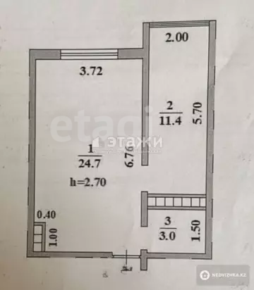 1-комнатная квартира, этаж 3 из 10, 39 м²