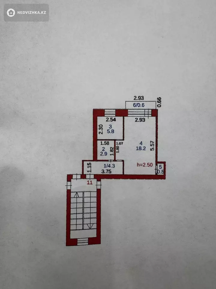 34 м², 1-комнатная квартира, этаж 4 из 4, 34 м², изображение - 1