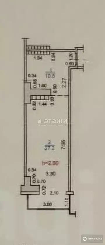 1-комнатная квартира, этаж 3 из 10, 38 м²