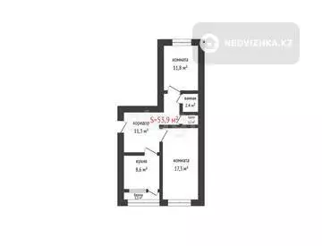 53.9 м², 2-комнатная квартира, этаж 3 из 5, 54 м², изображение - 15