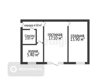 43.8 м², 2-комнатная квартира, этаж 2 из 5, 44 м², изображение - 9