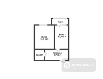 1-комнатная квартира, этаж 3 из 9, 42 м²