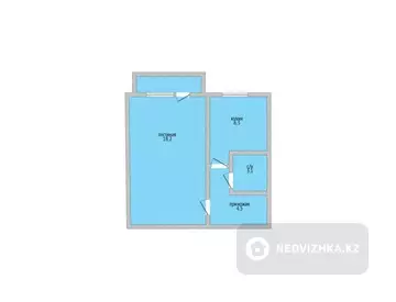 1-комнатная квартира, этаж 2 из 5, 33 м²