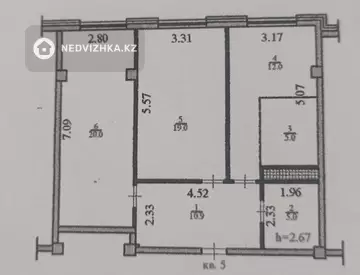 3-комнатная квартира, этаж 1 из 5, 72 м²