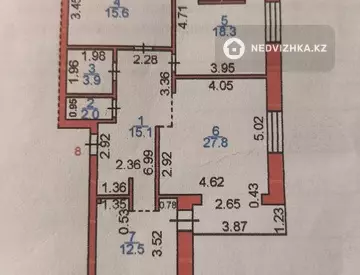 3-комнатная квартира, этаж 4 из 4, 95 м²