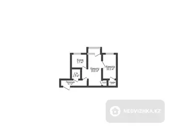 2-комнатная квартира, этаж 3 из 4, 44 м²
