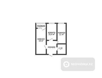 2-комнатная квартира, этаж 5 из 6, 55 м²