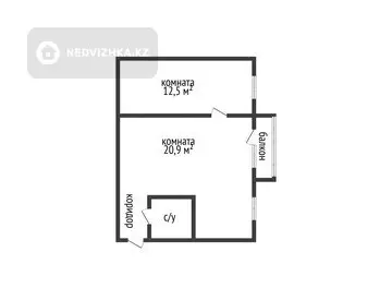2-комнатная квартира, этаж 4 из 5, 43 м²