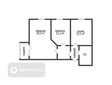 2-комнатная квартира, этаж 5 из 6, 58 м²