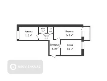 2-комнатная квартира, этаж 5 из 6, 51 м²