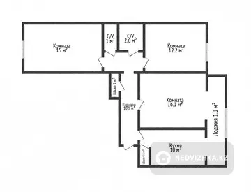 3-комнатная квартира, этаж 7 из 10, 71 м²