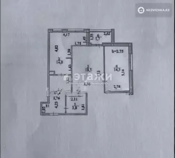 2-комнатная квартира, этаж 4 из 7, 62 м²