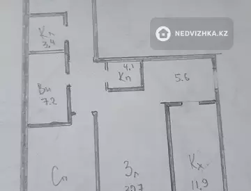3-комнатная квартира, этаж 3 из 4, 95 м²