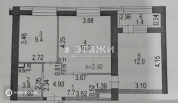 2-комнатная квартира, этаж 10 из 11, 52 м²