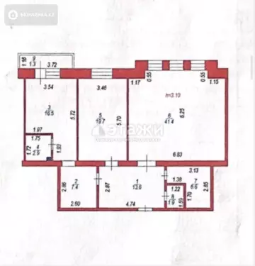 3-комнатная квартира, этаж 2 из 6, 111 м²