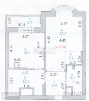 2-комнатная квартира, этаж 13 из 18, 75 м²