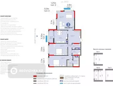 3-комнатная квартира, этаж 5 из 15, 123 м²