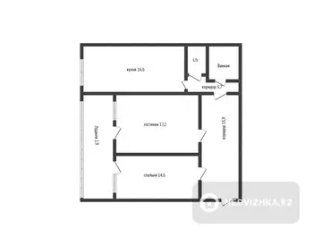 2-комнатная квартира, этаж 2 из 5, 73 м²