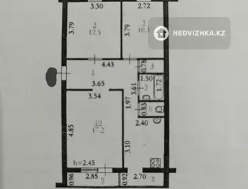 3-комнатная квартира, этаж 5 из 5, 65 м²