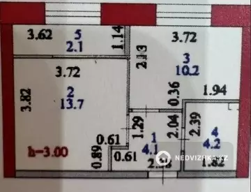 1-комнатная квартира, этаж 10 из 12, 36 м²