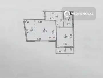 2-комнатная квартира, этаж 2 из 9, 50 м²