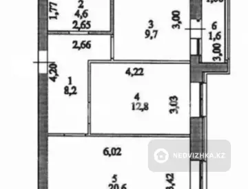 2-комнатная квартира, этаж 9 из 9, 59 м²