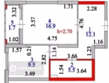 1-комнатная квартира, этаж 3 из 25, 46 м²