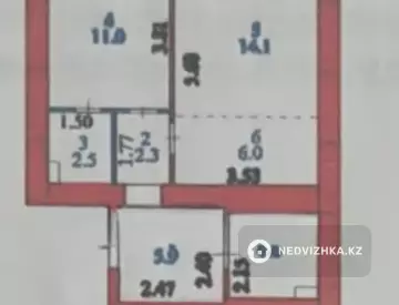 2-комнатная квартира, этаж 2 из 12, 48 м²