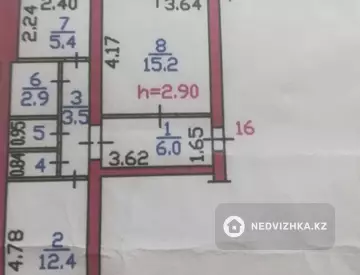 2-комнатная квартира, этаж 3 из 3, 48 м²