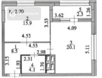 2-комнатная квартира, этаж 17 из 21, 51 м²